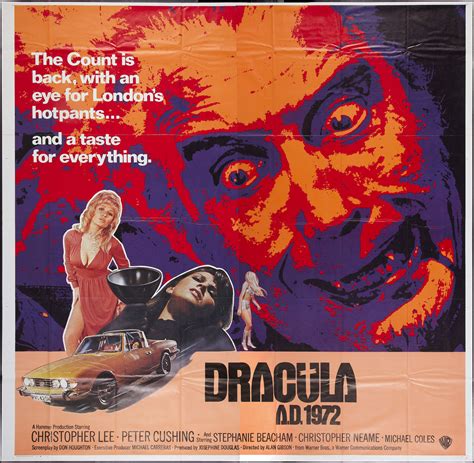 DRACULA A.D. 1972 (1972) Original Vintage Hammer Horror US 6 sheet Film ...