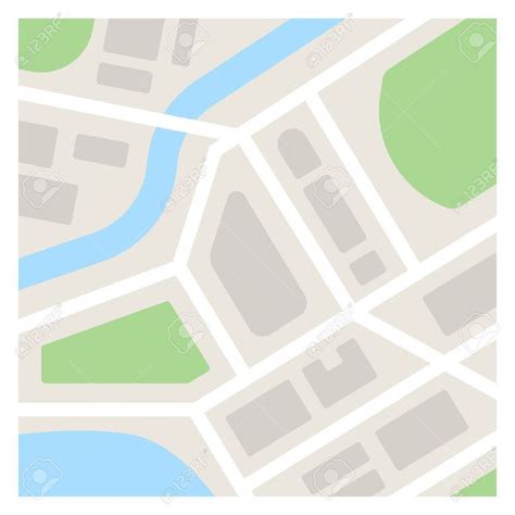 Vector map template illustration. Simple flat city map Stock Vector - 50314192 | City maps ...