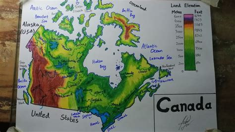 Physical Map Of Canada For Kids