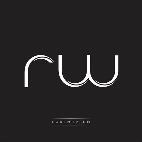 RW Initial Letter Split Lowercase Logo Modern Monogram Template Isolated on Black White 20873795 ...