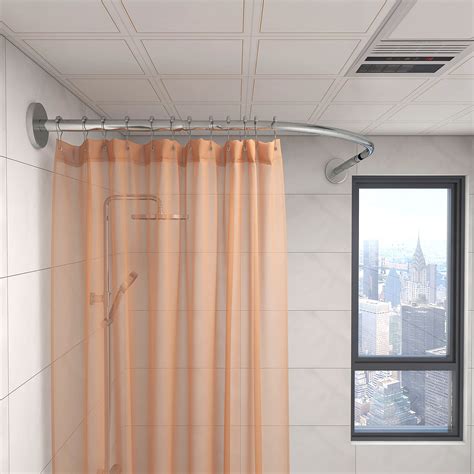 Buy L Shaped Shower Curtain Rod, Adjustable L Shaped Shower Curtain Rod ...