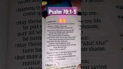 Psalm 70:1-5 NIV **Come quickly Lord! #readthewordwithvicky - YouTube