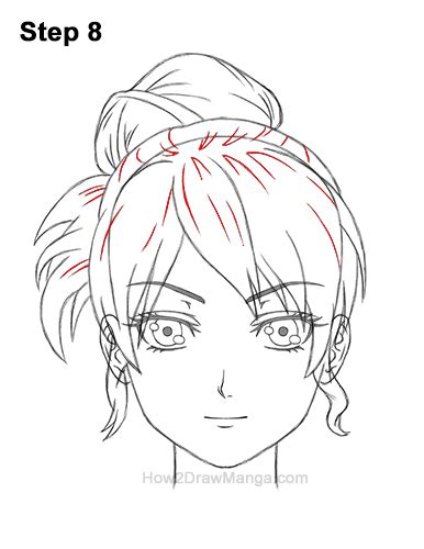 Anime Hair Bun Drawing