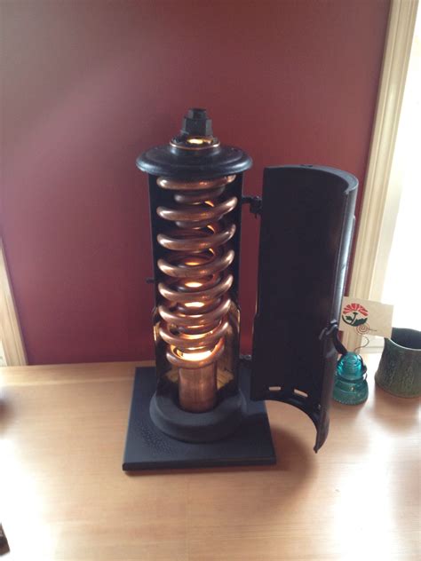 Cast iron vintage, gas fired water heater with copper coil - now an accent lamp | Lamp, Wooden ...