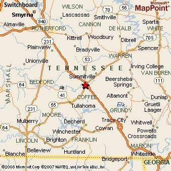 Manchester, Tennessee Area Map & More