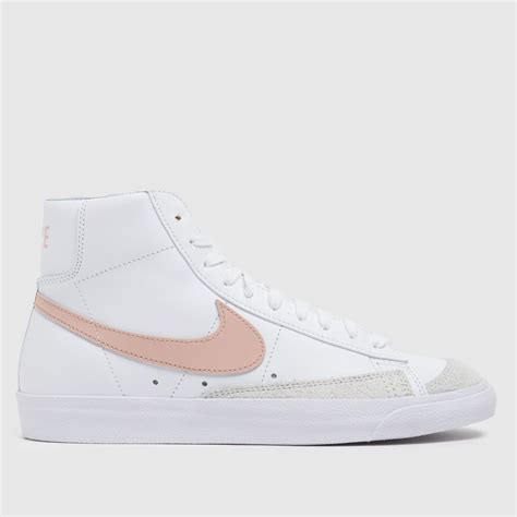 Nike White & Pink Blazer Mid 77 Vintage Trainers - 4forty.co.uk