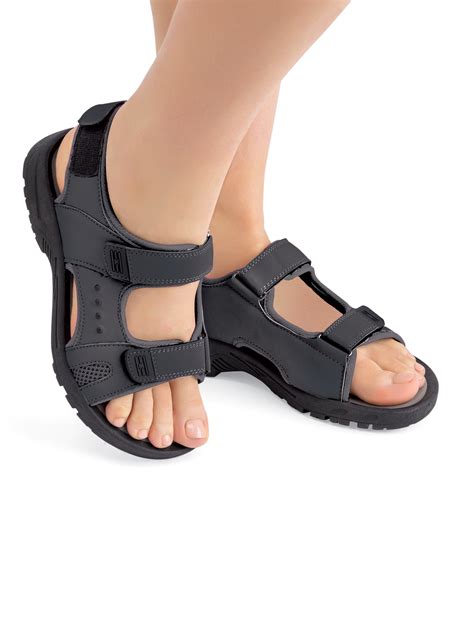 Collections Etc Adjustable Womens 3 Strap Sports Sandals - Adjustable ...