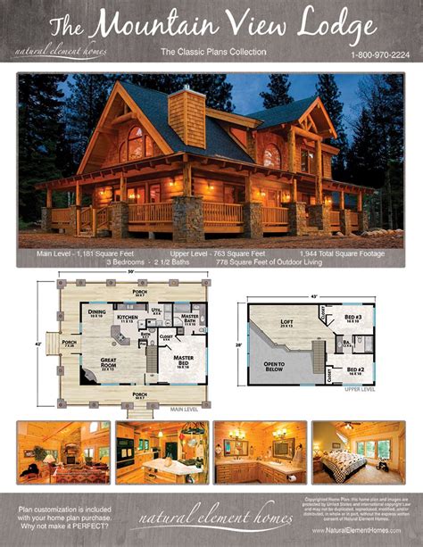 Mountain View Lodge | Natural Element Homes | Log Homes | Log home ...