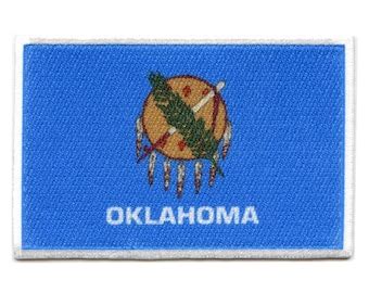 OKLAHOMA STATE Flag PATCH Iron-on Embroidered Applique Top - Etsy