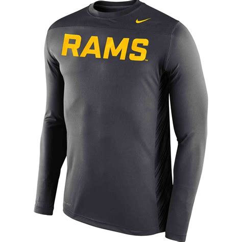 Nike VCU Rams Anthracite/Gold Warp Speed Legend Performance Long Sleeve T-Shirt