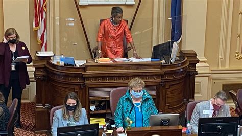 Winsome Sears, Virginia's first female lieutenant governor, takes her seat in the Senate