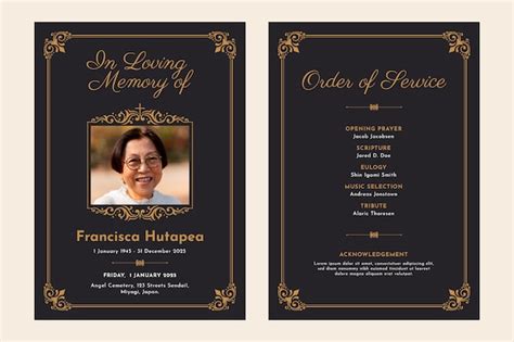 Free Printable Memory Cards for Funeral: Honor Your Loved One's Legacy ...