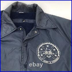 Vintage USS Dwight D Eisenhower Crew Jacket Blue 70s 80s Navy Lined Rare | United States Navy