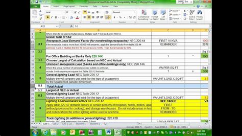 Electrical Commercial Project Calculation Excel File 10 04 12 - YouTube