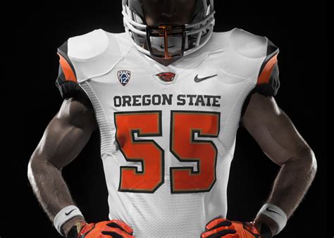 Oregon State's new white Nike football uniforms.