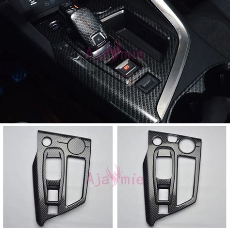 Accessories For Peugeot 5008 3008 GT 2017 2018 Interior Carbon Fiber Color Gear Cover Overlay ...