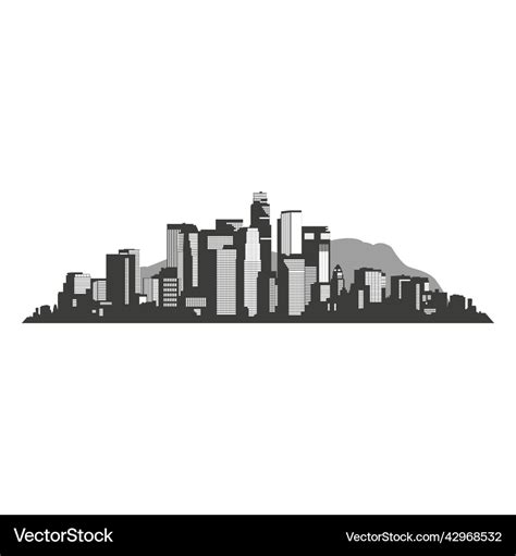 Los angeles skyline silhouette Royalty Free Vector Image