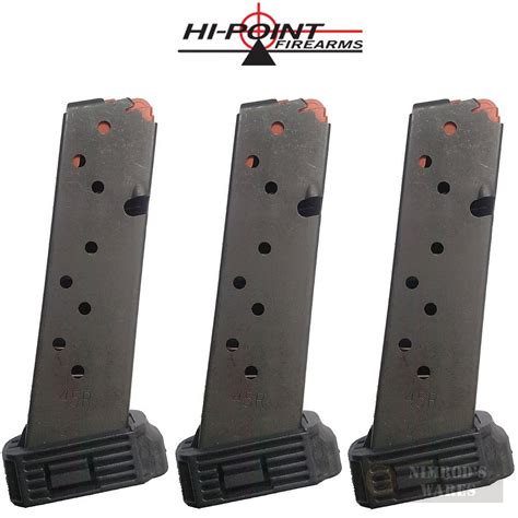 3-PACK Hi-Point 4595 JHP45 .45 ACP 9 Round MAGAZINE CLP45P