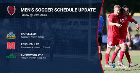 ICC Athletics on Twitter: "Men's Soccer Schedule Update: Tomorrow's match vs Andrew College has ...