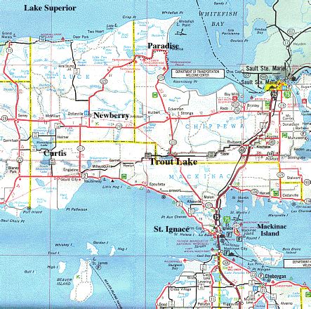 Map Showing the Location of Trout Lake MI in the Upper Peninsula of Michigan