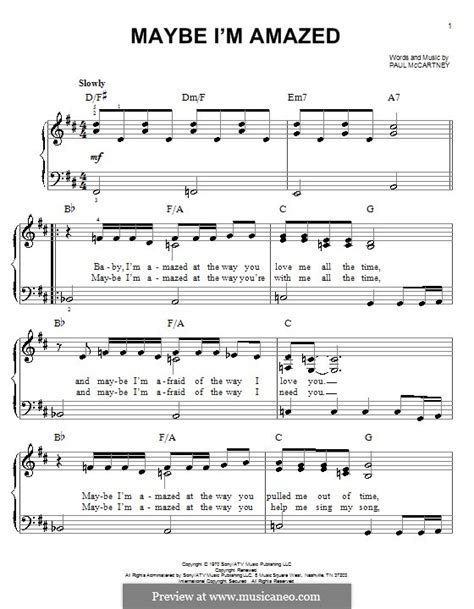 Maybe I'm Amazed by P. McCartney - sheet music on MusicaNeo