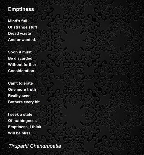 Emptiness Poem by Tirupathi Chandrupatla - Poem Hunter