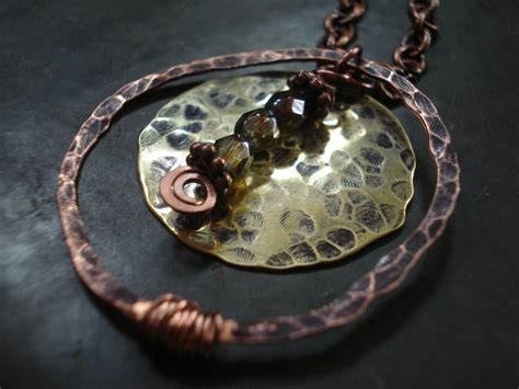 Handmade Necklace, Hammered Copper Necklace, Copper Jewelry, Statement ...