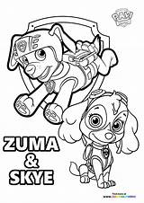 Zuma And Skye  Coloring Pages For Kids sketch template