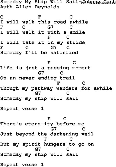 Country, Southern and Bluegrass Gospel Song Someday My Ship Will Sail ...