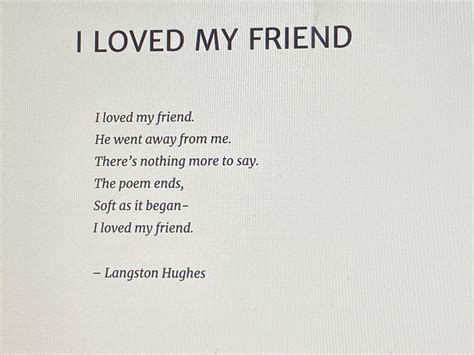 “i loved my friend” a poem by langston hughes – Artofit