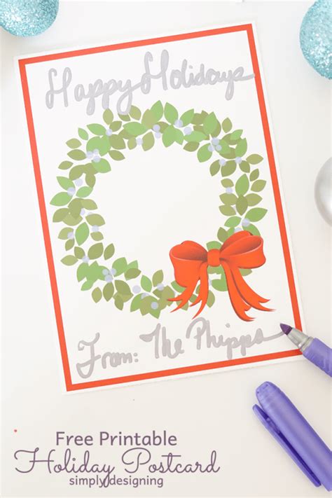 Printable Holiday Postcard