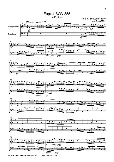 Onyx Brass Publishing » Fugue BWV 855 in E Minor by JS Bach arr. Amos ...