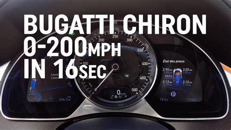 Watch the Bugatti Chiron Speedometer Go Nuts in a 0-200 MPH Sprint