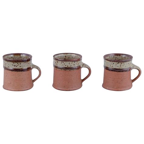 Nysted Ceramics, Denmark. Three ceramic cups in brown shades. For Sale at 1stDibs