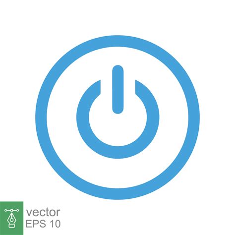 Shut down icon. Simple flat style. Turn power off or turn power on ...