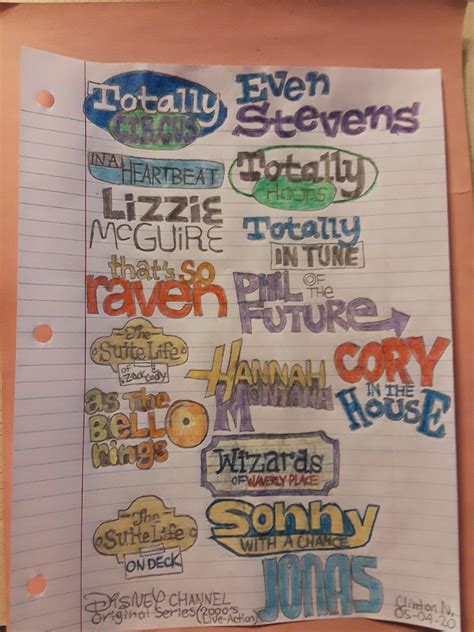 Disney Channel 2000s Original Series show logos. : r/disney