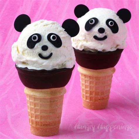 Vanilla Custard Ice Cream Cone Panda Bears - Hungry Happenings