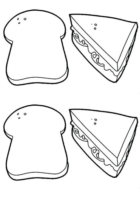 Sandwich Coloring Sheet Coloring Pages