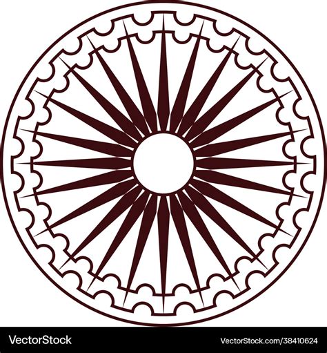 Ashoka chakra symbol Royalty Free Vector Image