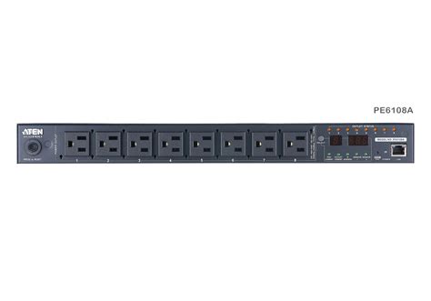 15A/10A 8-Outlet 1U Metered & Switched eco PDU - PE6108, ATEN Rack PDU ...