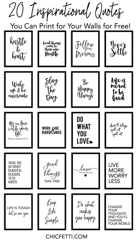 20 Inspirational Quotes You Can Print for Your Walls for Free! - Chicfetti