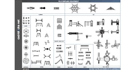 Others CAD Blocks: playground equipment in plant and elevation