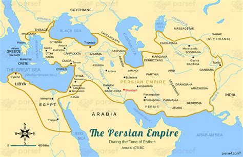 Persian Empire around 475 BC Map | Kid's Bible History Maps