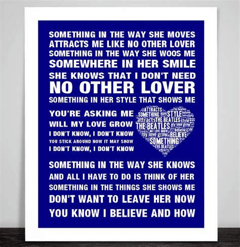 THE BEATLES Something Music Love Song Lyrics Wall Art Print - Etsy UK