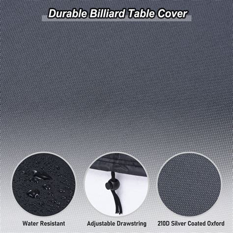 8Ft Billiard Pool Table Covers Waterproof Outdoor Indoor 210D Polyester ...