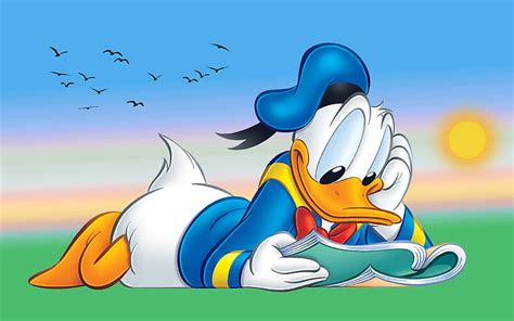 HD wallpaper: Donald Duck Cartoon Reading Book Desktop Hd Wallpaper For ...