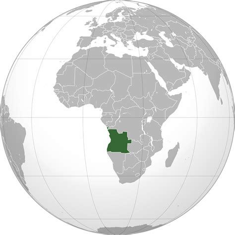 Location of the Angola in the World Map