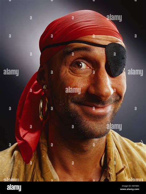 Pirate, eye patch, facial play, smile, portrait, concepts, man, lining, costume, one-eyed ...