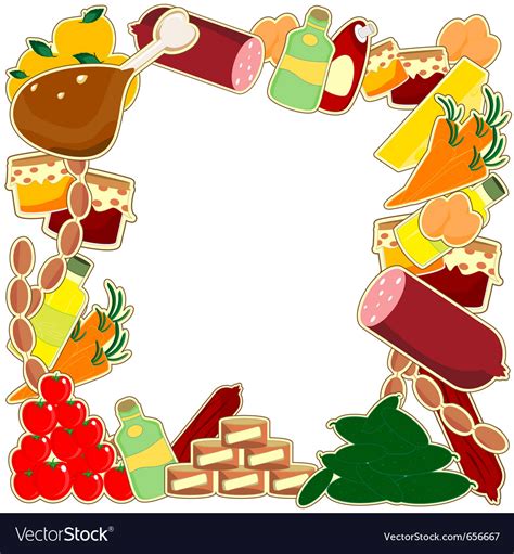 Food frame Royalty Free Vector Image - VectorStock