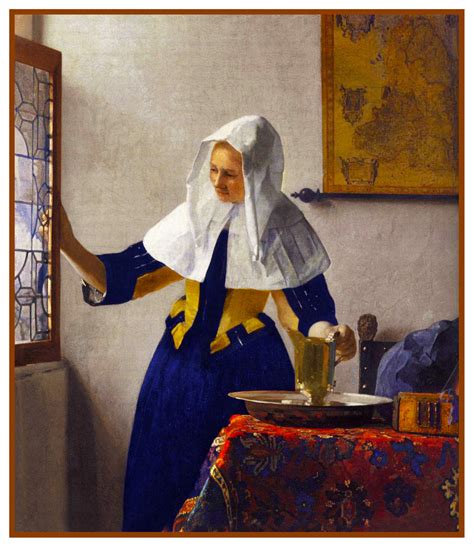 Young Woman with a Water Jug by Johannes Vermeer Counted Cross Stitch | Orenco Originals LLC